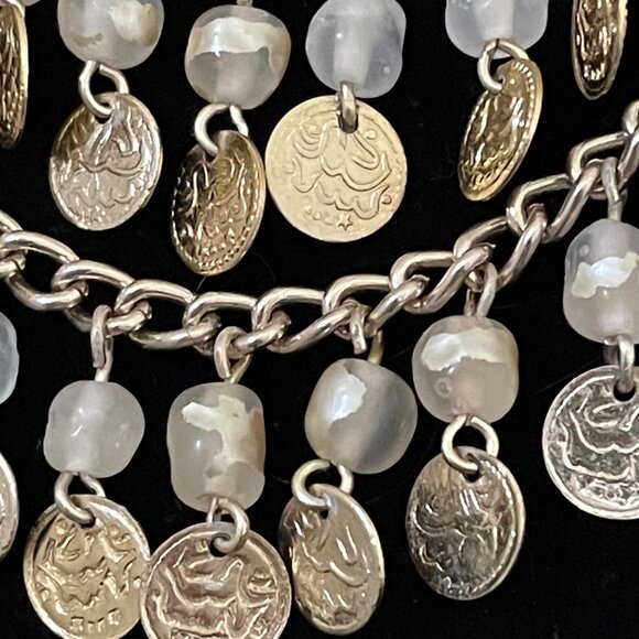 Vintage Multi Strand Gold Coin Necklace Stamped Japan - Picture 3 of 7